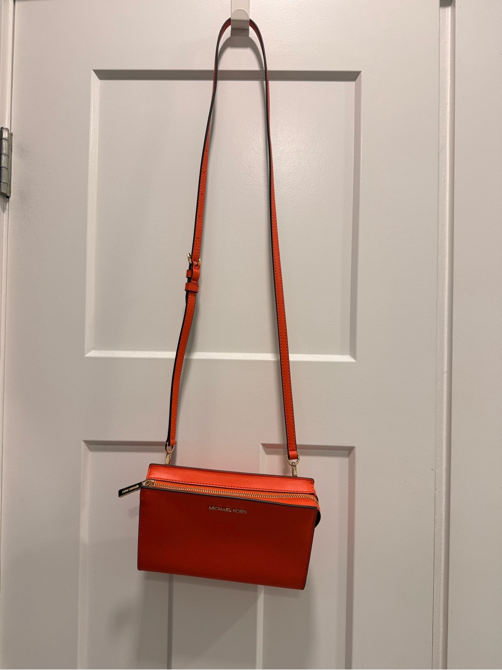 Michael Kors Orange Saffiano Crossbody Bag